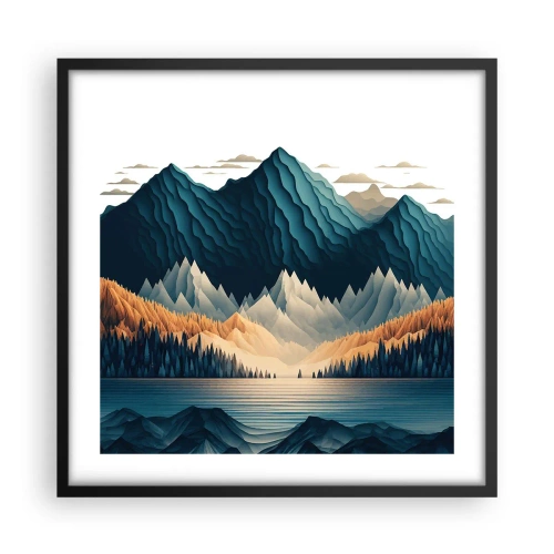 Poster in cornice nera - Perfetto paesaggio montano - 50x50 cm