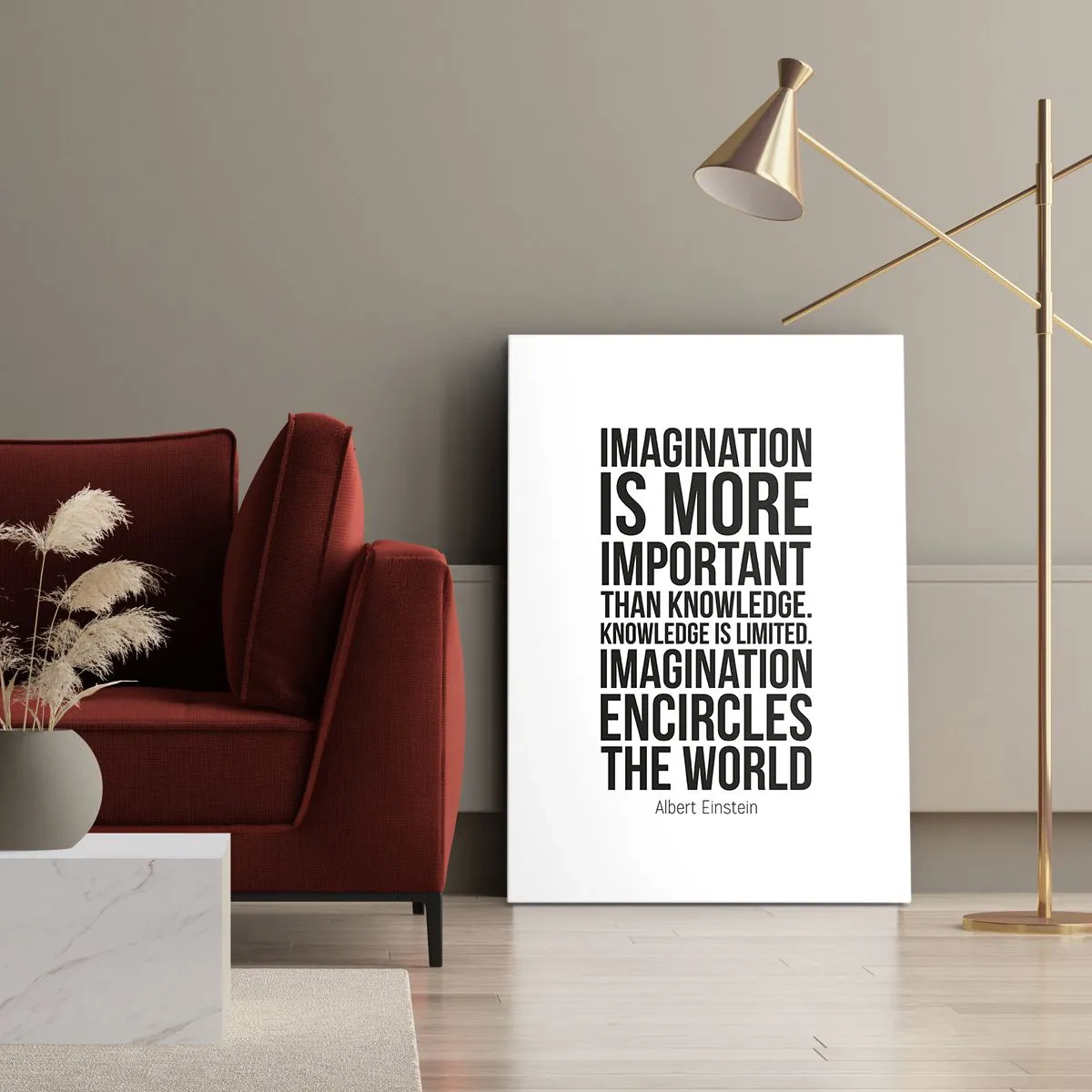 Quadro su tela - Stampe su Tela - Einstein sul potere dell'immaginazione - 65x120 cm