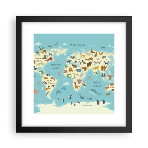 Poster in cornice nera - Buoni vicini - 30x30 cm