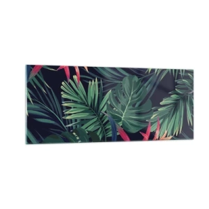 Quadro su vetro - Fiammante nel verde - 100x40 cm