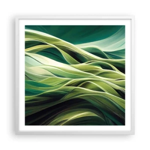 Poster in cornice bianca - Gioco astratto in verde - 60x60 cm