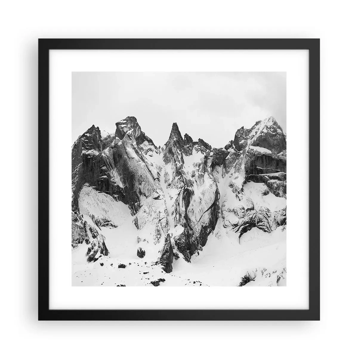 Poster in cornice nera - Cresta minacciosa di granito - 40x40 cm