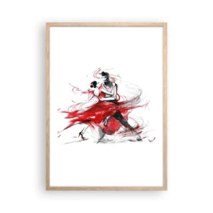 Poster in cornice rovere chiaro - Tango: il ritmo della passione - 50x70 cm