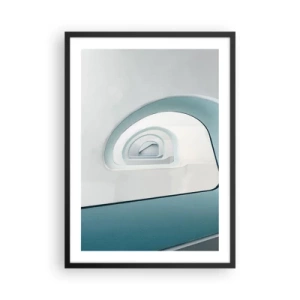 Poster in cornice nera - Linee curve moderne e strutture architettoniche dai colori vivaci - 50x70cm - Blu fino in fondo - Decorazione murale moderna per soggiorno e camera da letto ARTTOR