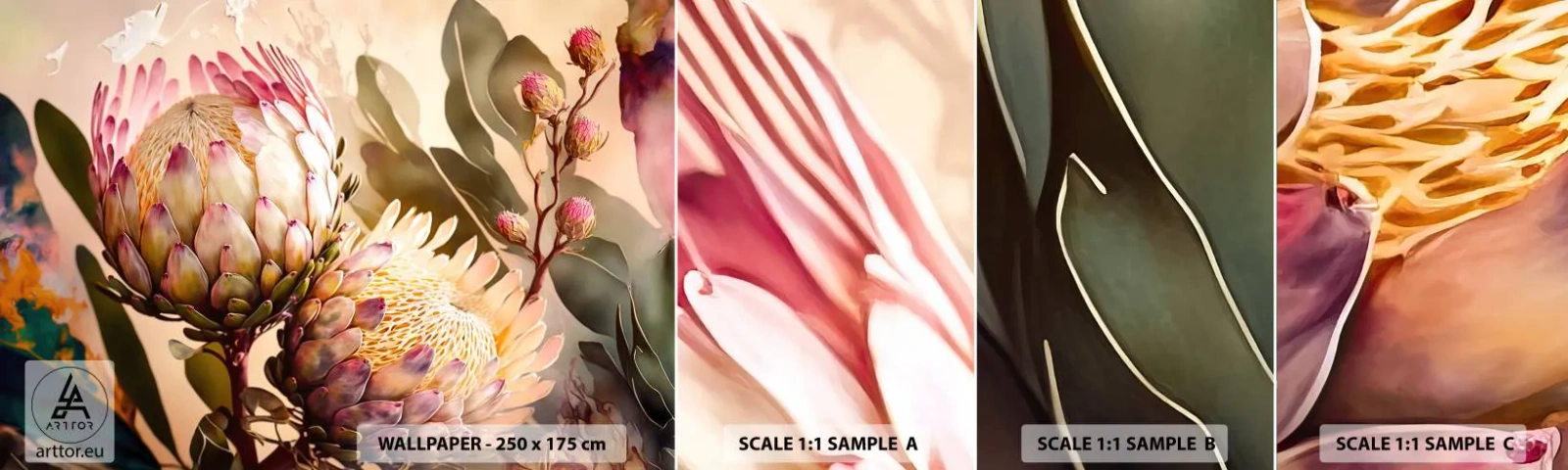 Campione di Fotomurale Adesivo Deluxe Sticker - Tenero abbraccio - Fiori, Impianti, Botanica - 100x30 cm