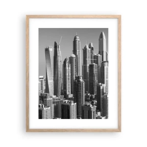 Poster in cornice rovere chiaro - La città sul deserto - 40x50 cm