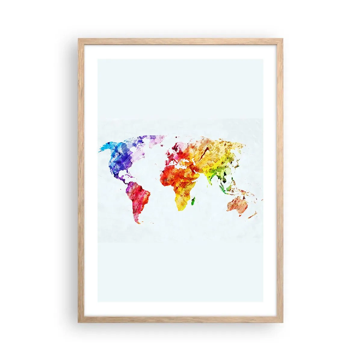 Poster in cornice rovere chiaro - Tutti i colori del mondo - 50x70 cm
