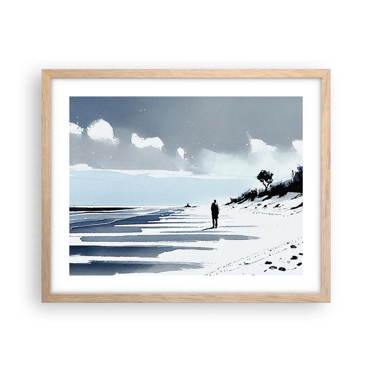 Poster in cornice rovere chiaro - Solo con se stesso - 50x40 cm