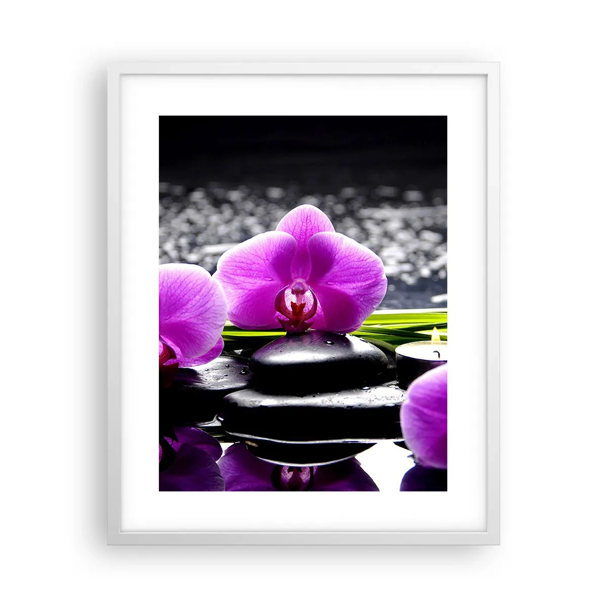 Poster in cornice bianca - Annegare nel silenzio e nella pace - 40x50 cm