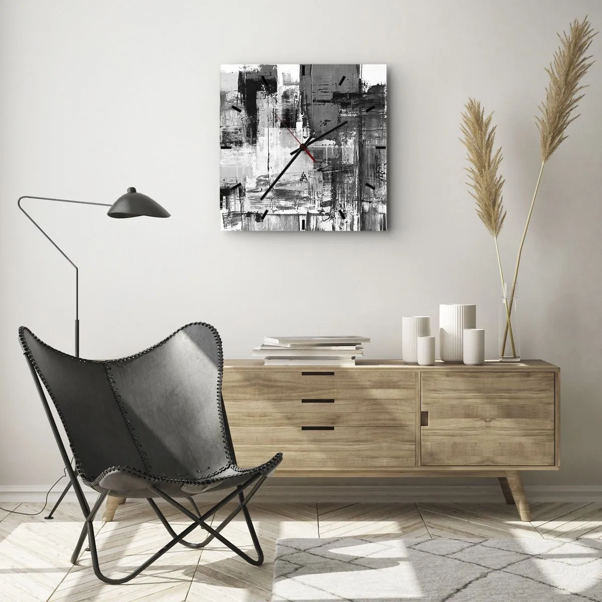 Orologio da parete - Orologio in Vetro - Il grigio è bello - 30x30 cm