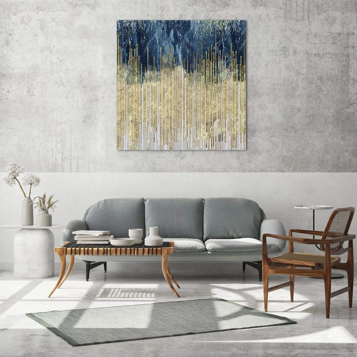 Quadro su vetro - Confine dorato - 30x30 cm