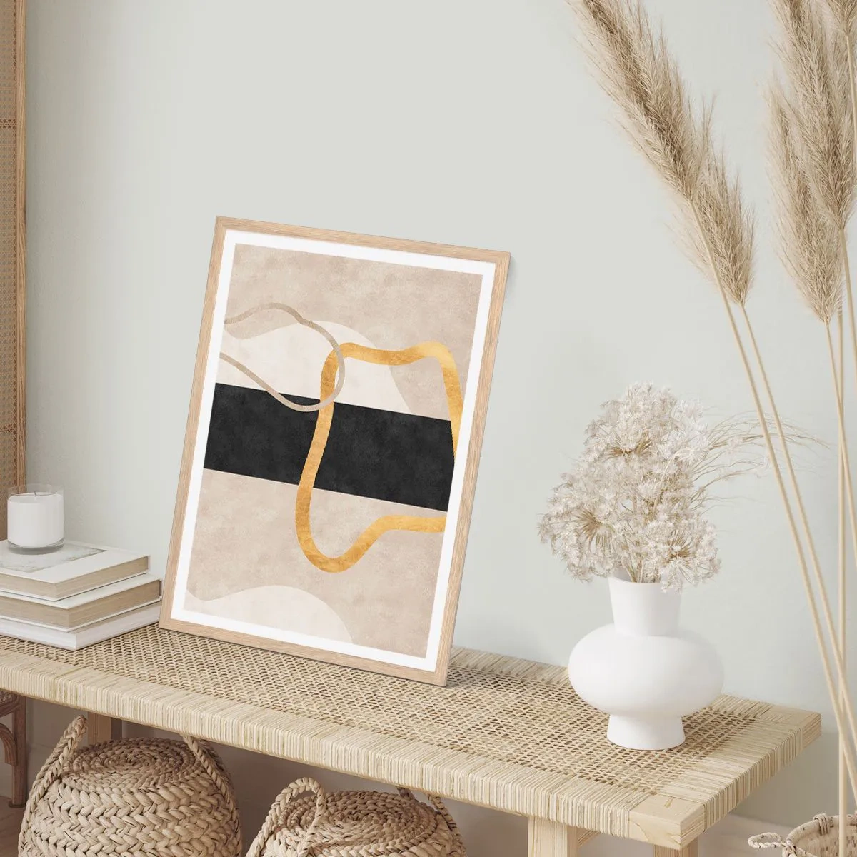 Poster in cornice rovere chiaro - Forme intrecciate - 50x70 cm