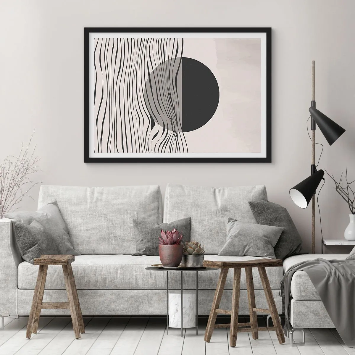 Poster in cornice nera - Composizione a metà - 91x61 cm
