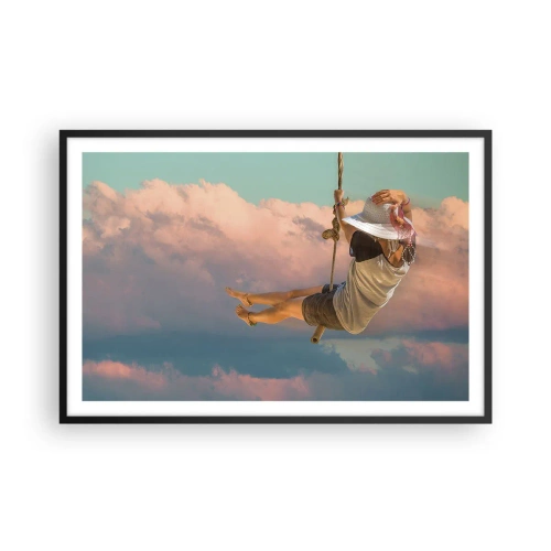 Poster in cornice nera - Divertimento tra le nuvole - 91x61 cm