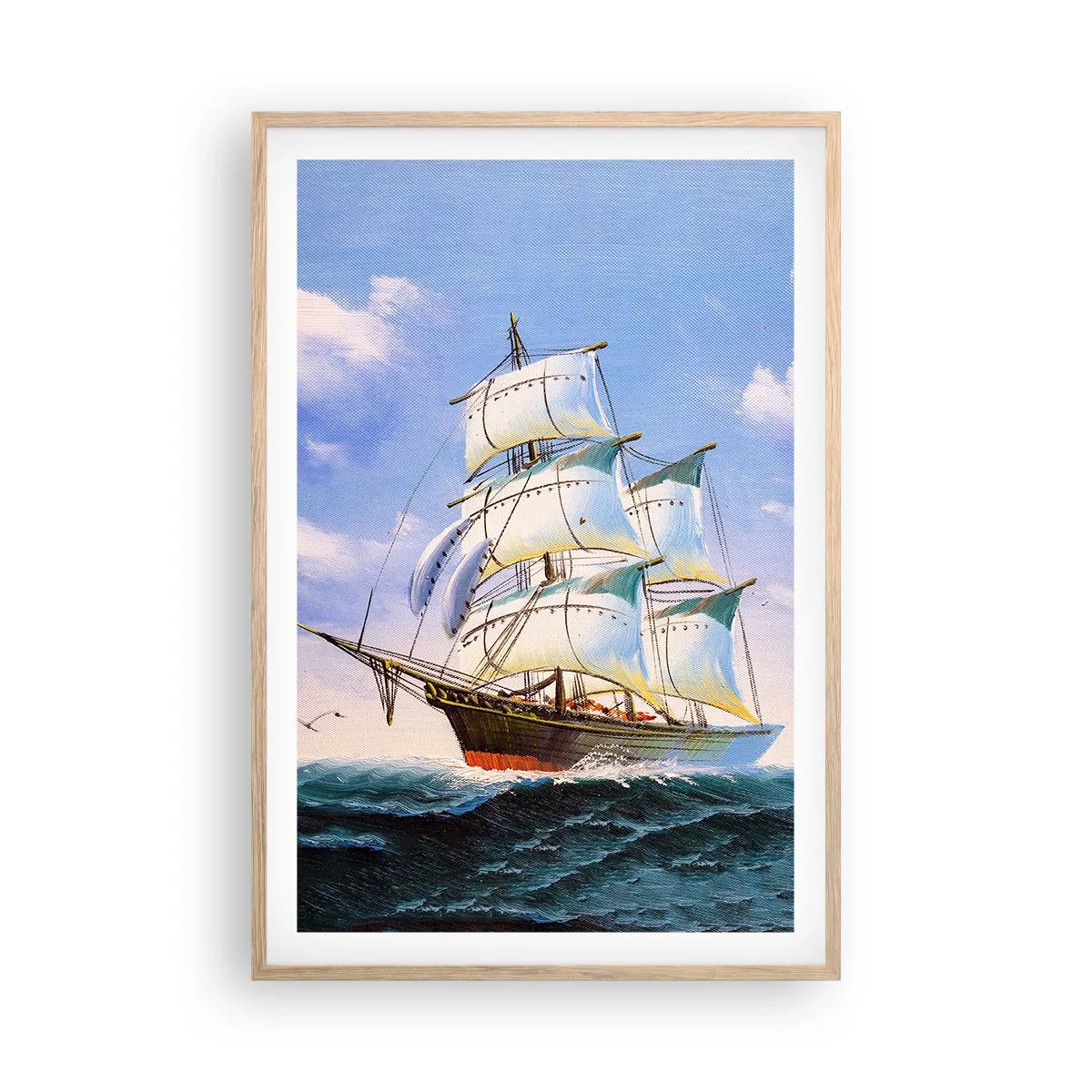 Poster in cornice rovere chiaro - Con orgoglio nel vento - 61x91 cm