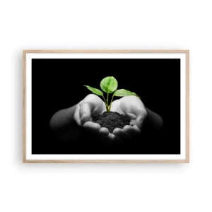 Poster in cornice rovere chiaro - Amo la natura, la proteggo - 91x61 cm