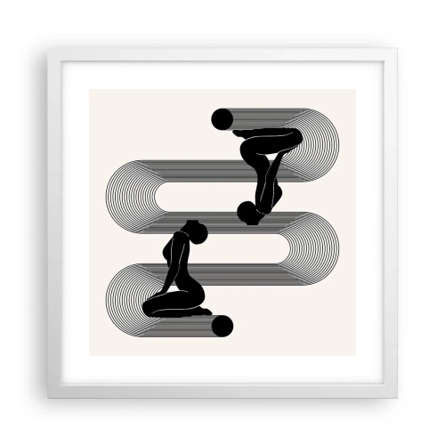 Poster in cornice bianca - Simmetria sensuale - 40x40 cm