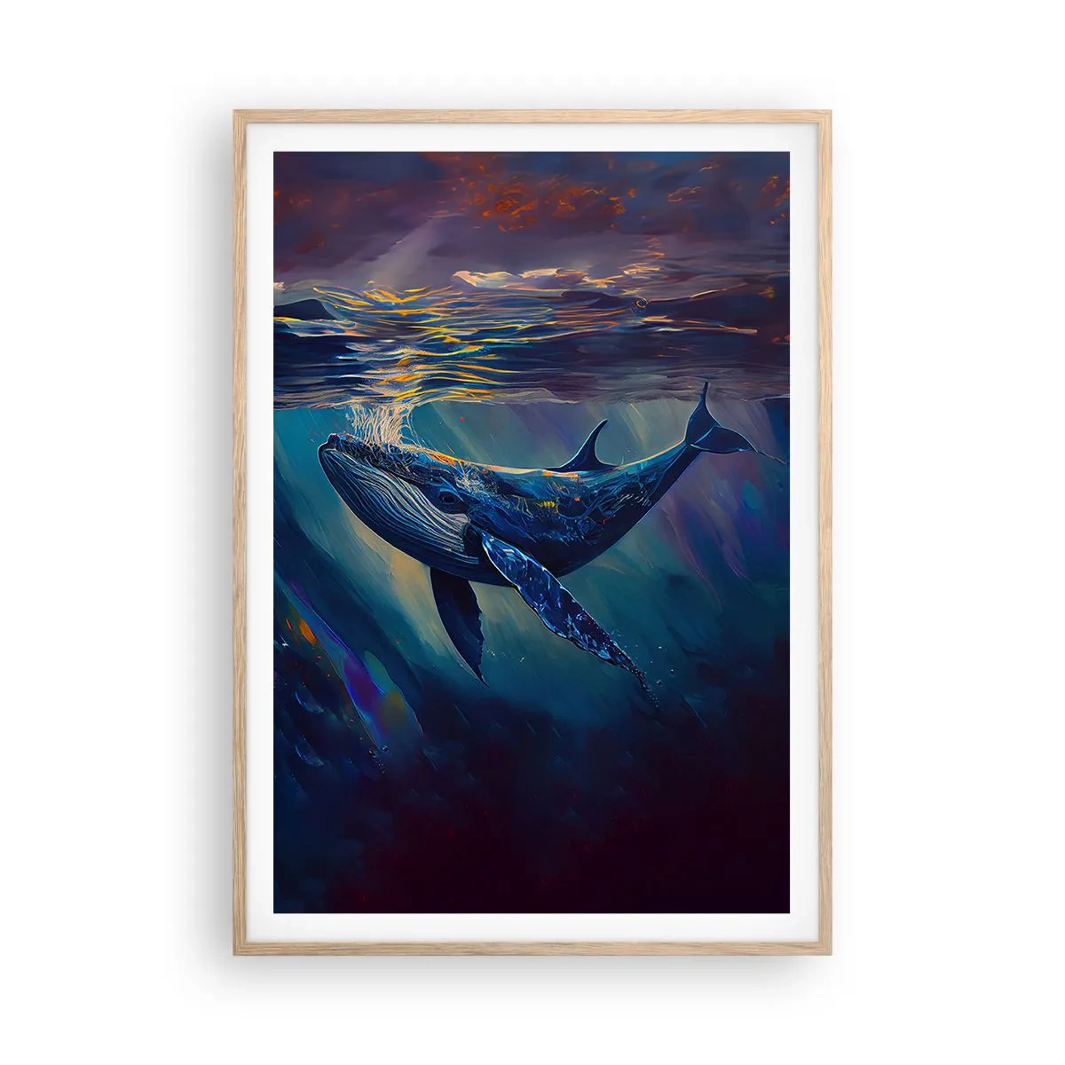Poster in cornice rovere chiaro - Benvenuti nel mio mondo - 70x100 cm