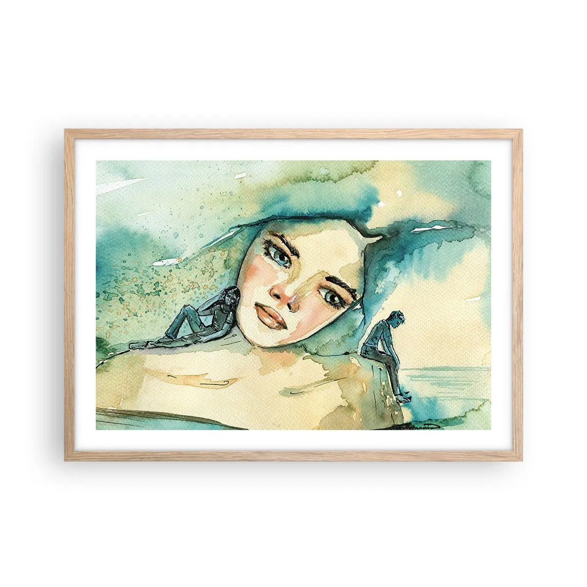 Poster in cornice rovere chiaro - Am I blue? - 70x50 cm