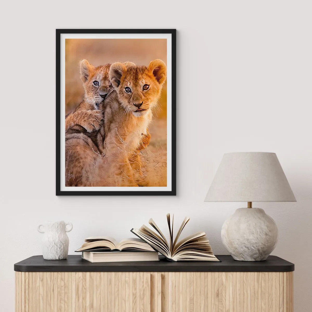 Poster in cornice nera - Non disturbare! Giochiamo - 40x50 cm