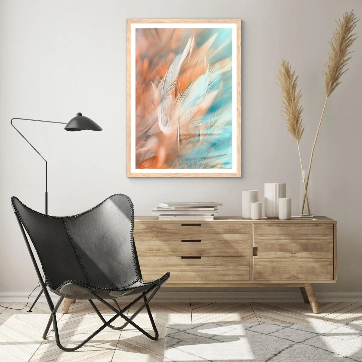 Poster in cornice rovere chiaro - Nel paese della mitezza - 40x50 cm