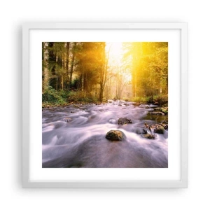 Poster in cornice bianca - Malachite in cornice oro-argento - 40x40 cm