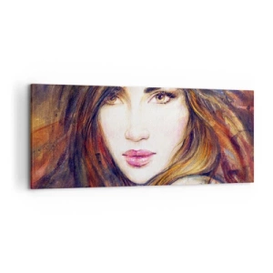 Quadro su tela - Stampe su Tela - Ritratto di donna in stile pittorico - 120x50cm - Un penny per i tuoi pensieri - Decorazione murale moderna per soggiorno e camera da letto ARTTOR