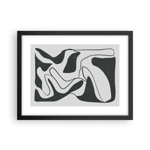 Poster in cornice nera - Gioco astratto nel labirinto - 40x30 cm