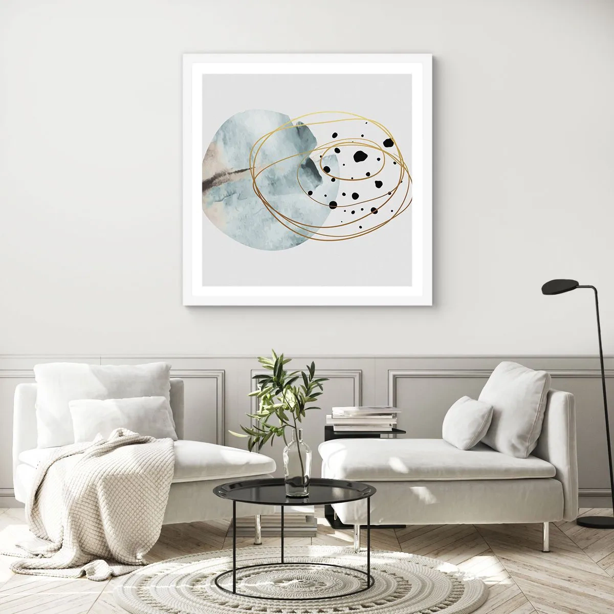 Poster in cornice bianca - Nell'abbraccio dello spazio - 60x60 cm