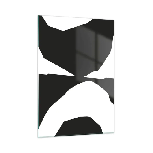 Quadro su vetro - Composizione grafica in bianco e nero in uno stile contrastante positivo-negativo - 50x70cm - Positivo - negativo - Decorazione murale moderna per soggiorno e camera da letto ARTTOR
