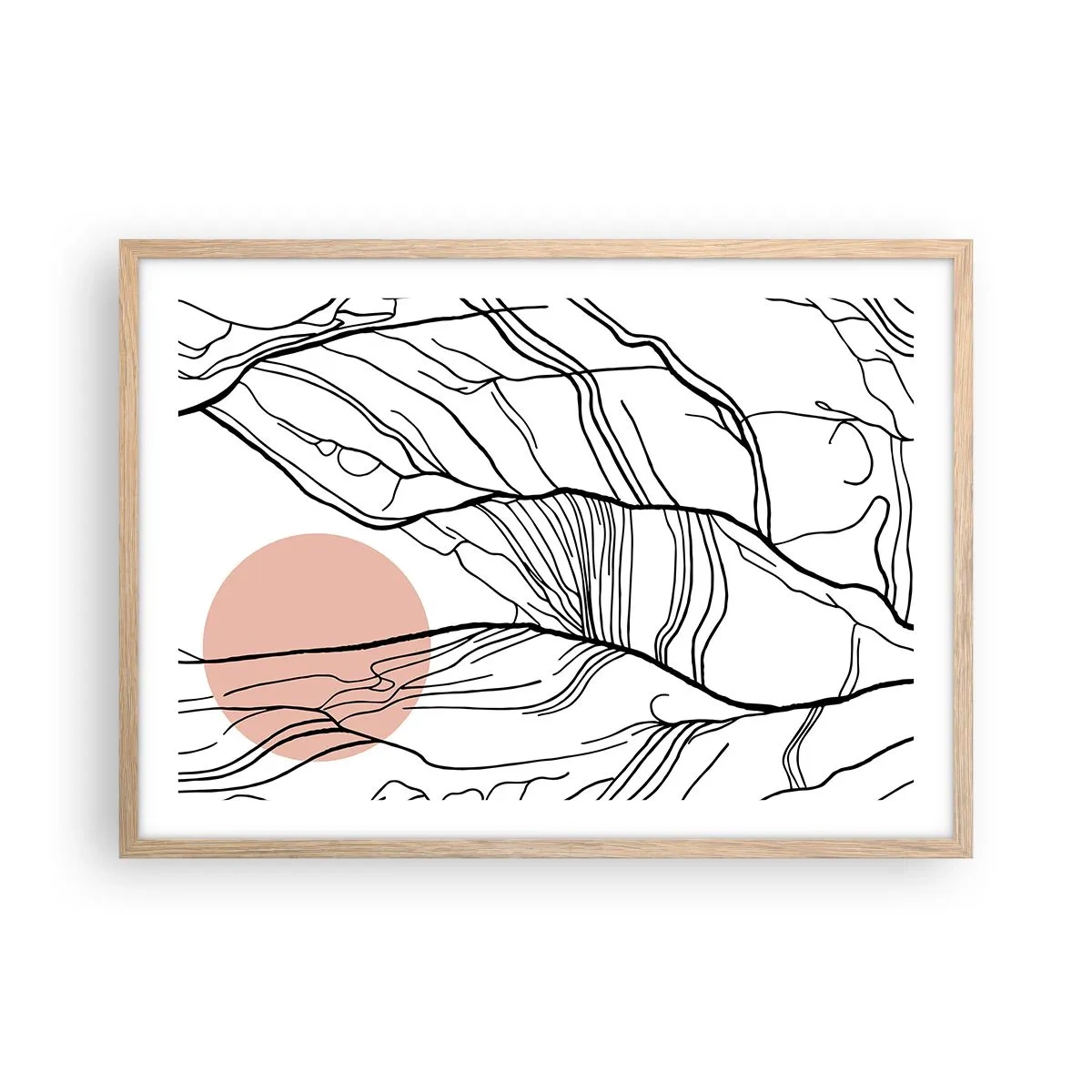 Poster in cornice rovere chiaro - Nella rete dei rami - 70x50 cm