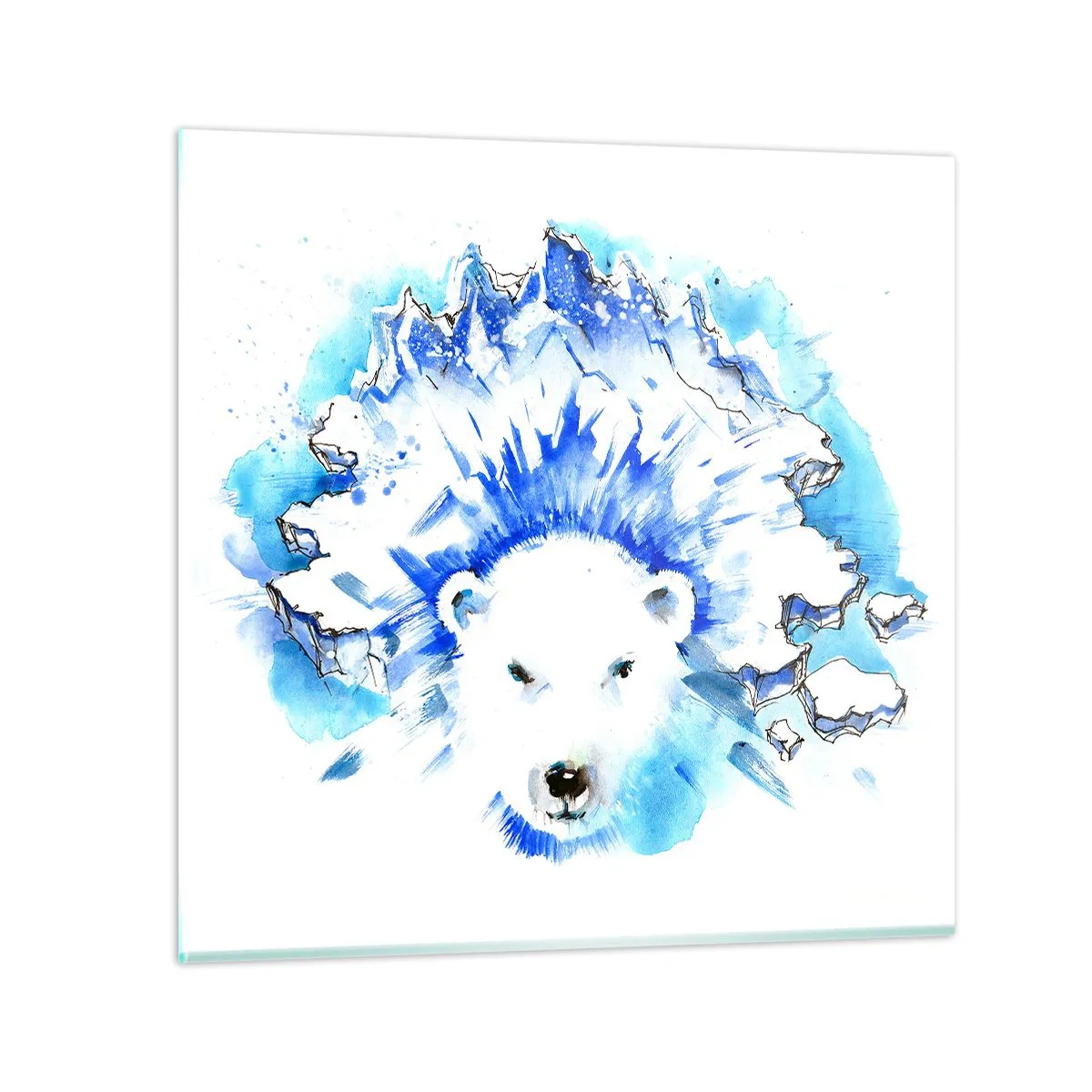 Quadro su vetro - Il re dell'Artide con la corona di ghiaccio - 70x70 cm