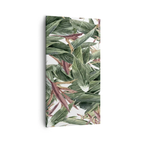 Quadro su tela - Stampe su Tela - Macchia smeraldo e lilla - 55x100 cm