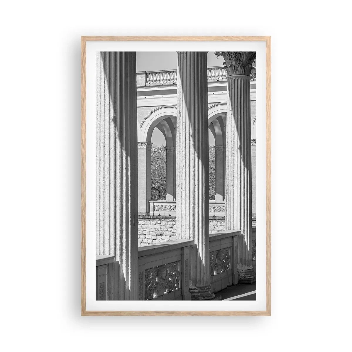 Poster in cornice rovere chiaro - Portico soleggiato - 61x91 cm