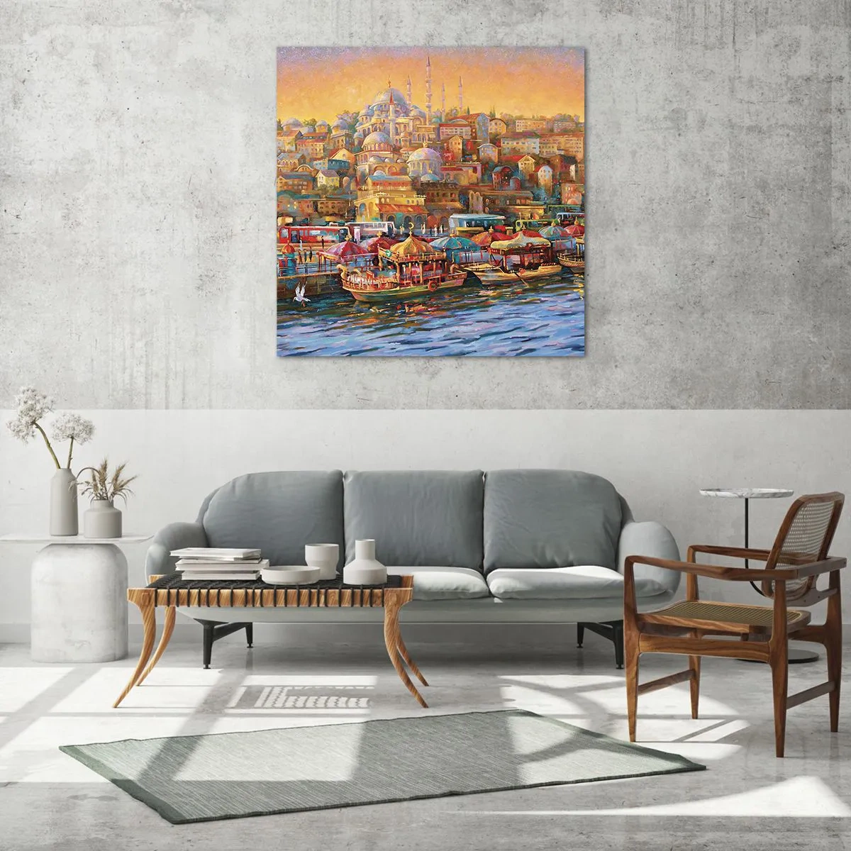Quadro su vetro - Racconto da Istanbul - 70x70 cm