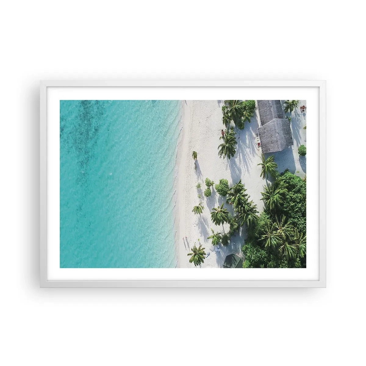 Poster in cornice bianca - Vacanze in paradiso - 70x50 cm