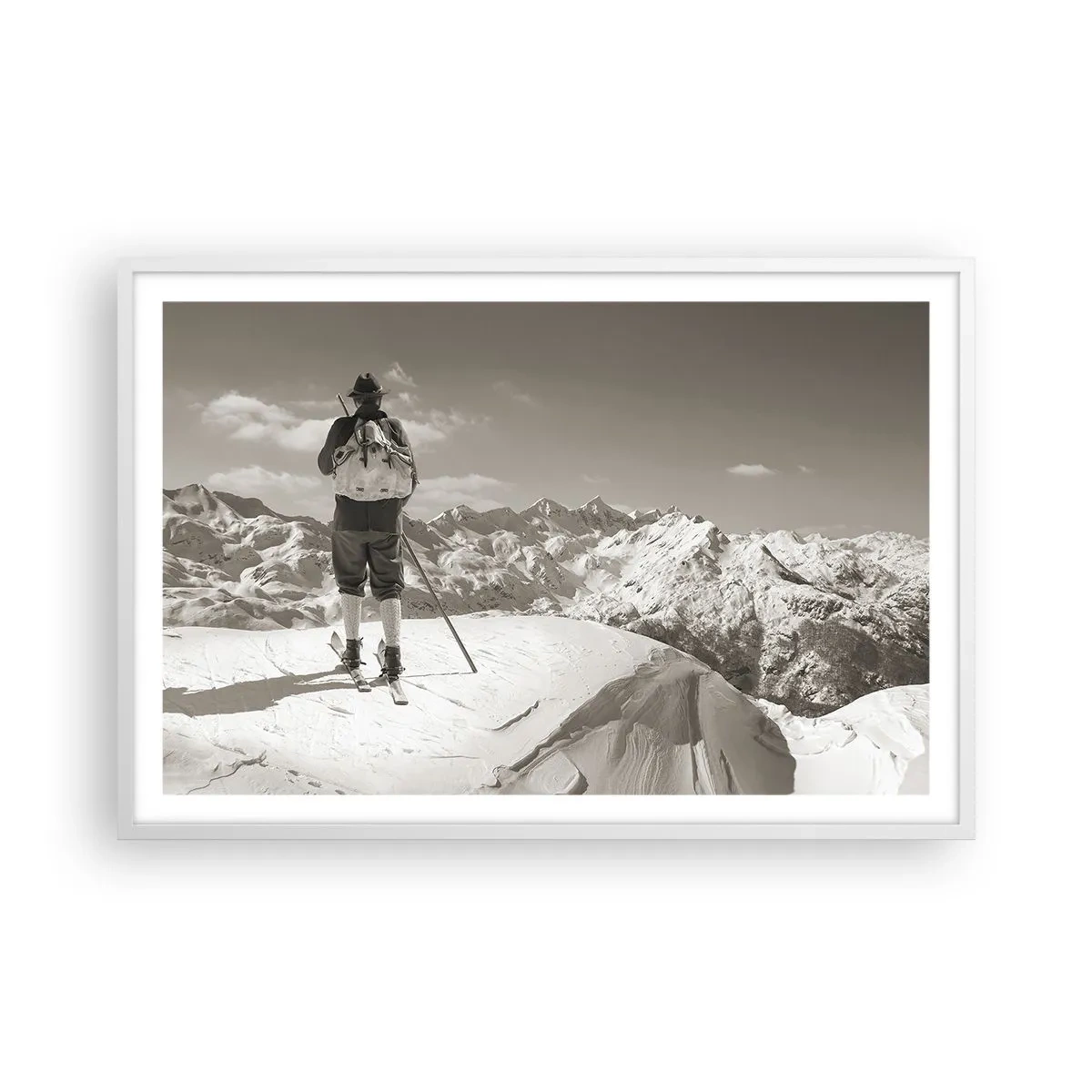 Poster in cornice bianca - E i monti sono immutabili - 91x61 cm