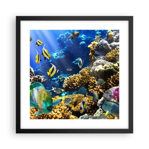 Poster in cornice nera - Traffico intenso sulla via delle vacanze - 40x40 cm