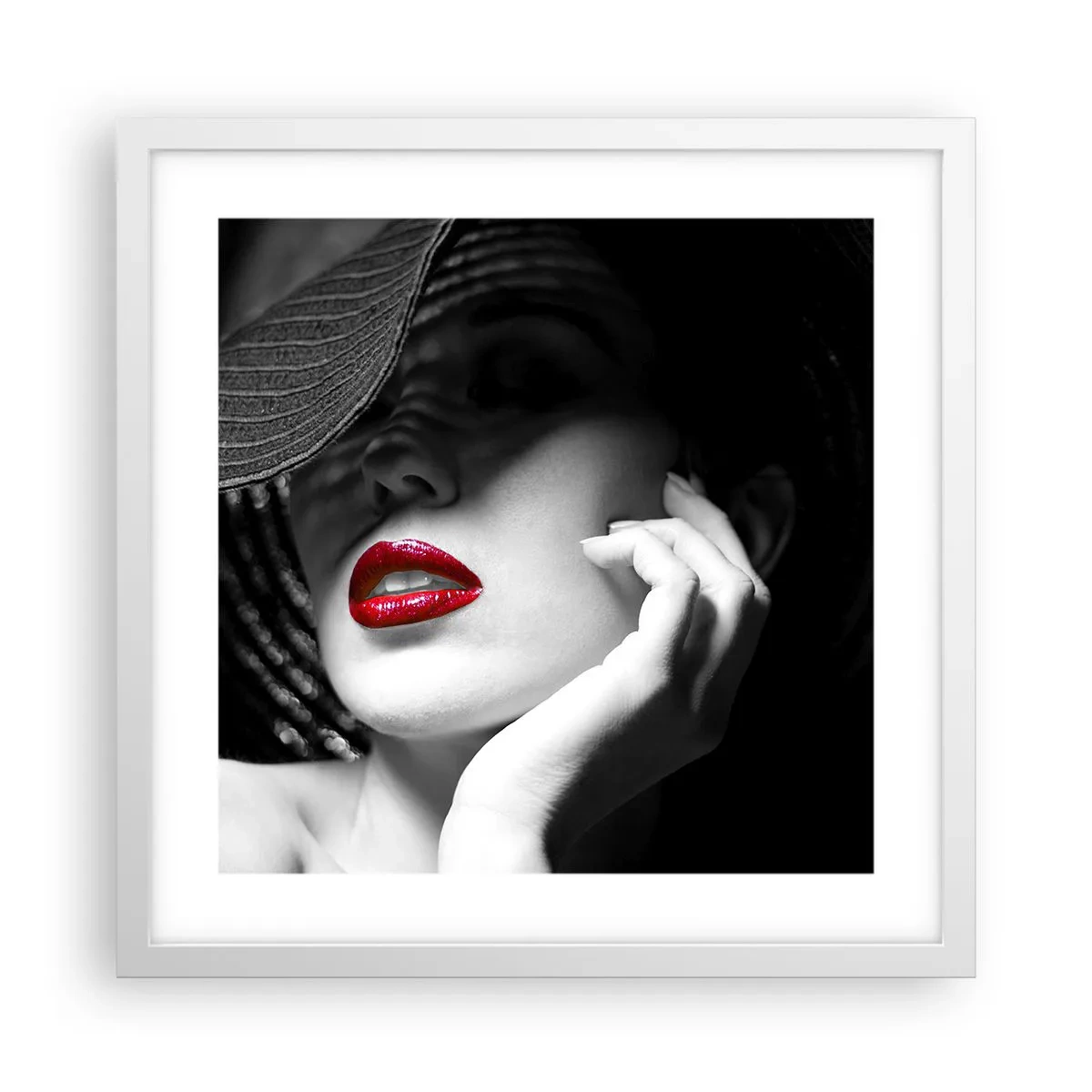 Poster in cornice bianca - Studio in scarlatto - 40x40 cm