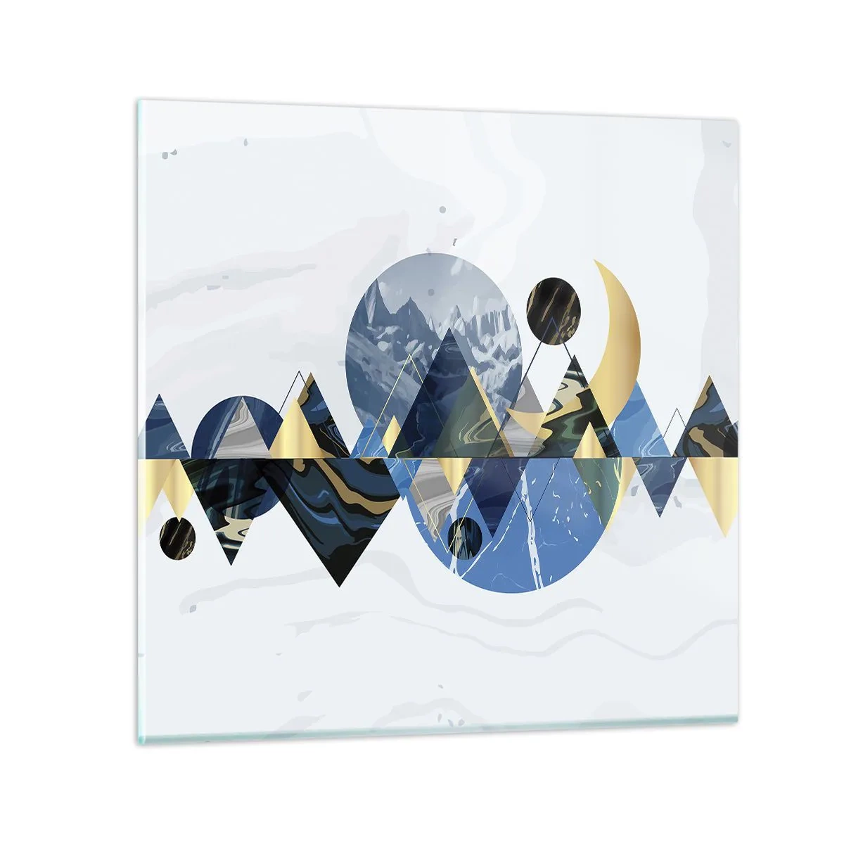 Quadro su vetro - Paesaggio geometrico - 60x60 cm