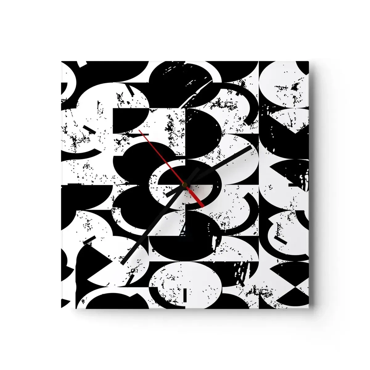Orologio da parete - Orologio in Vetro - Il bianco è bianco, il nero è nero - 40x40 cm