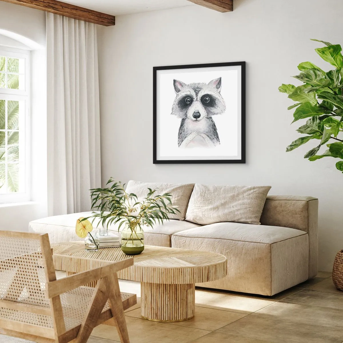 Poster in cornice nera - Un attimo di commozione - 50x50 cm