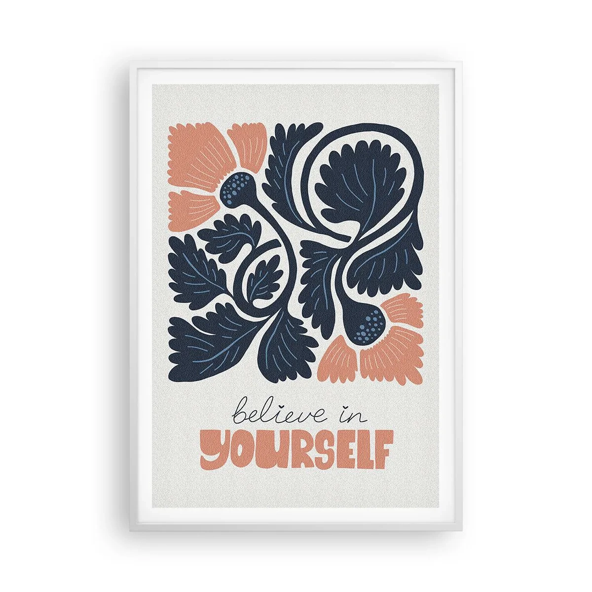 Poster in cornice bianca - E qui fiorisci - 70x100 cm