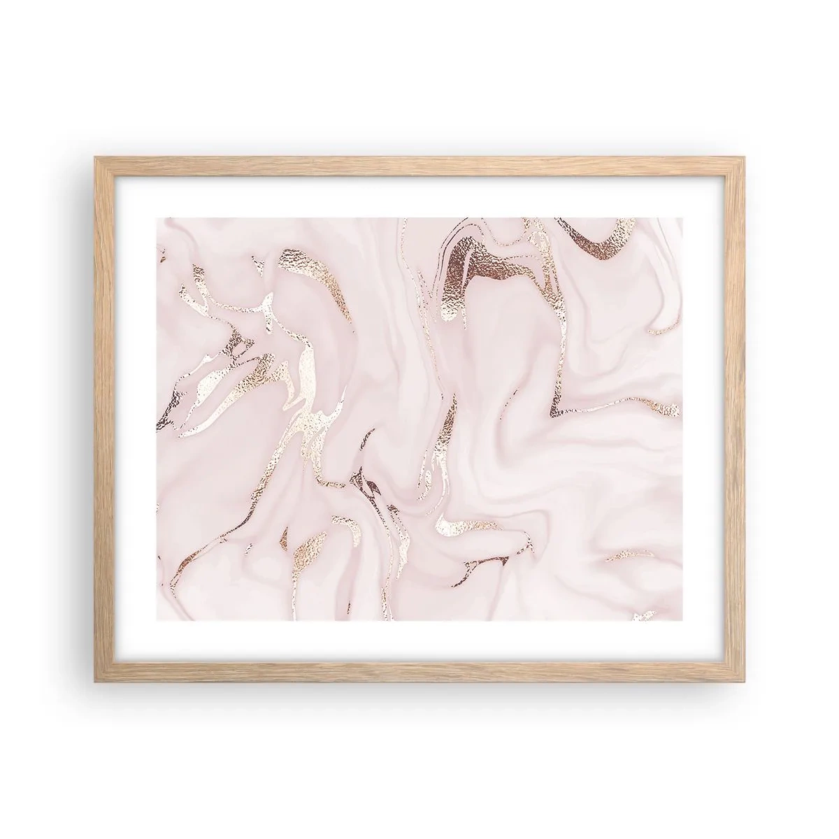 Poster in cornice rovere chiaro - Nella follia rosa - 50x40 cm