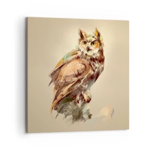 Quadro su tela - Stampe su Tela - Il gufo più saggio - il querceto lo conferma - 60x60 cm