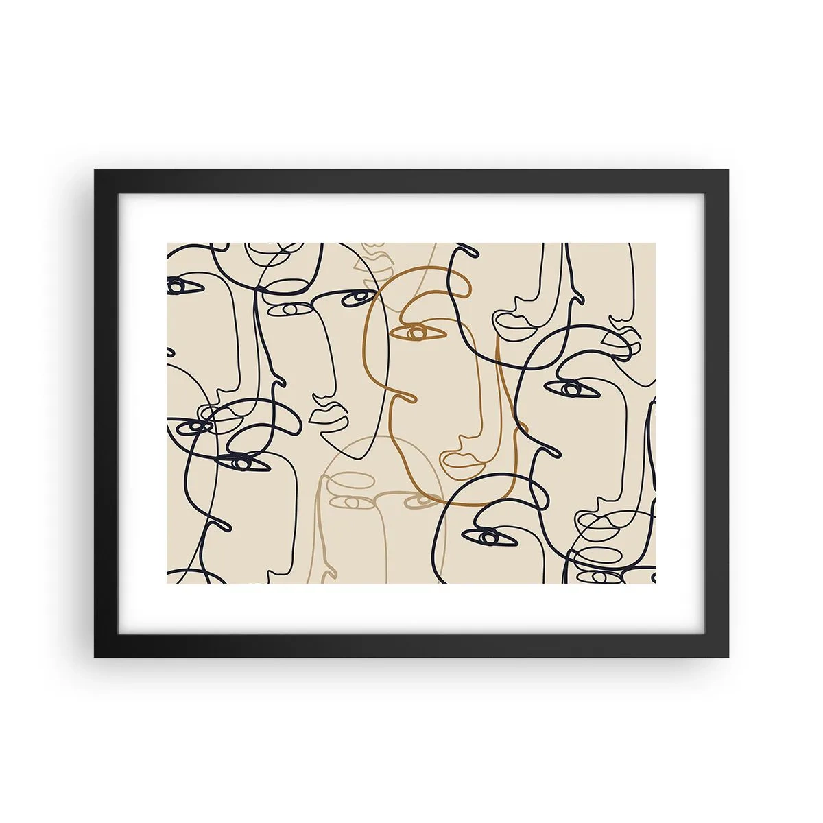 Poster in cornice nera - Ritratto multiplo - 40x30 cm