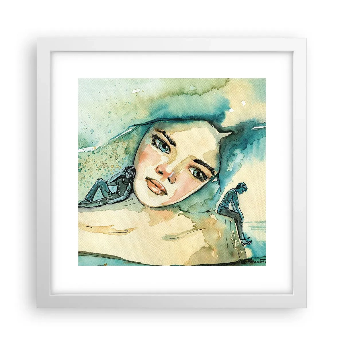 Poster in cornice bianca - Am I blue? - 30x30 cm