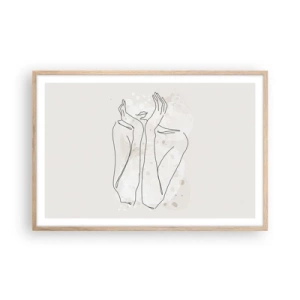 Poster in cornice rovere chiaro - Attimo sognante - 91x61 cm