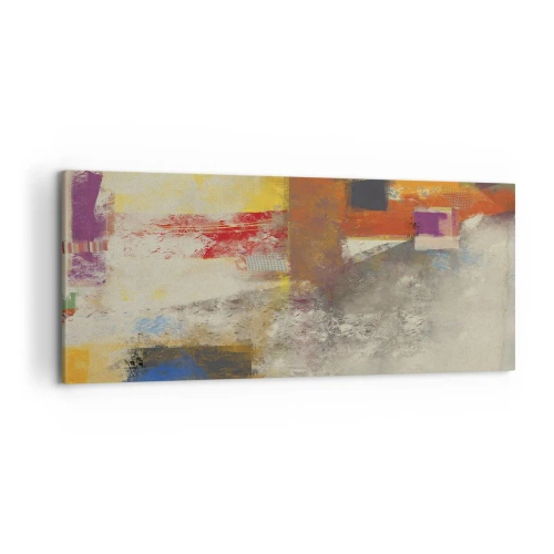 Quadro su tela - Stampe su Tela - Astrazione colorata con forme geometriche - 120x50cm - Geometria dei colori - Decorazione murale moderna per soggiorno e camera da letto ARTTOR