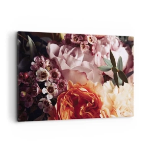 Quadro su tela - Stampe su Tela - Un primo piano di una composizione floreale colorata - 120x80cm - Avvolti dalla bellezza - Decorazione murale moderna per soggiorno e camera da letto ARTTOR
